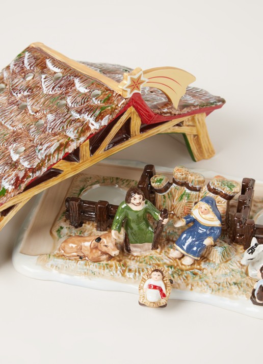 Villeroy & Boch Christmas Toy's kerststal waxinelichthouder 15 cm  - detail bruin