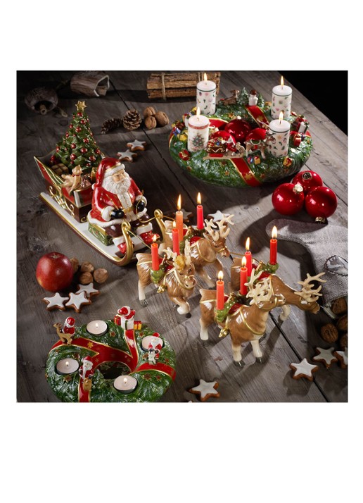 Villeroy & Boch Christmas Toy's Memory Kerst arreslee met speeldoos - detail 3 steenrood
