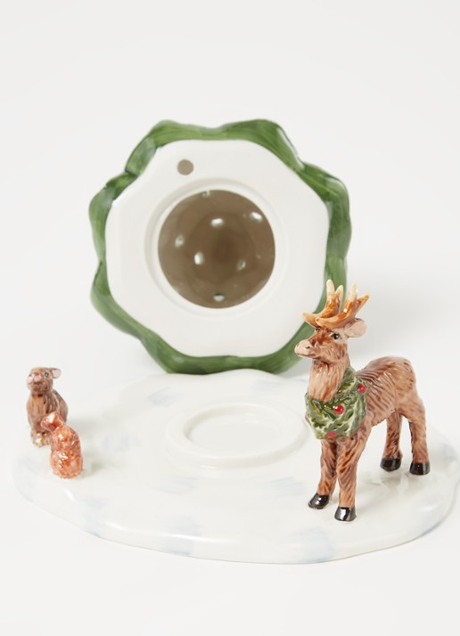 Villeroy & Boch Christmas Toys kerstboom met bosdieren waxinelichthouder 23 cm - detail 3 groen