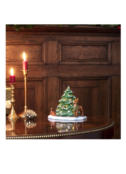 Villeroy & Boch Christmas Toys kerstboom met bosdieren waxinelichthouder 23 cm - detail 4 groen