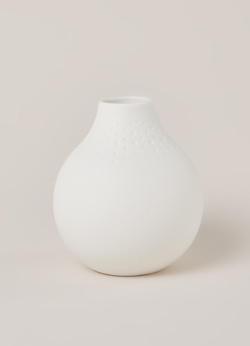 Villeroy & Boch Collier Perle vaas klein 12 cm  - voorkant 2 gebroken wit
