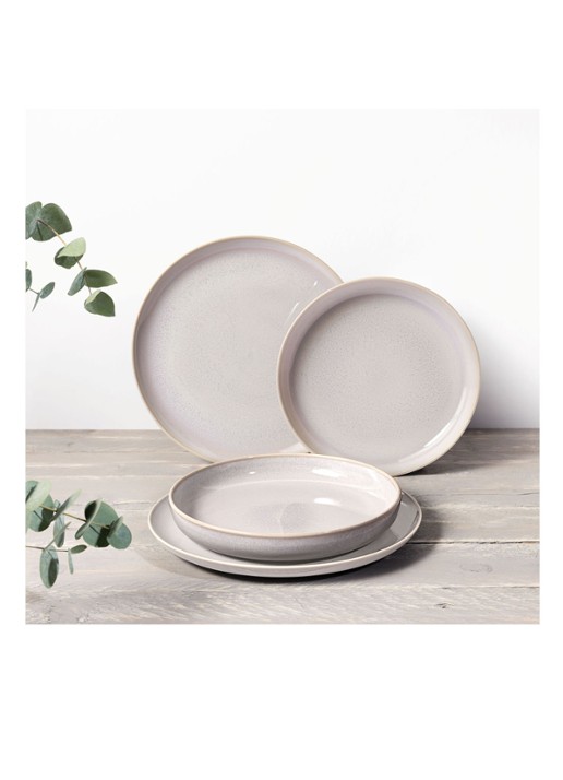 Villeroy & Boch Crafted Cotton seviesset 4-delig - voorkant 2 gebroken wit