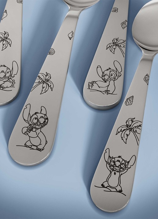 Villeroy & Boch Disney Stitch kinderbestek 4-delig  - achterkant 4 zilver