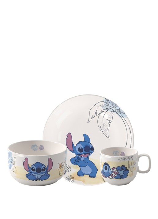 Villeroy & Boch Disney Stitch kinderserviesset 3-delig - voorkant blauw