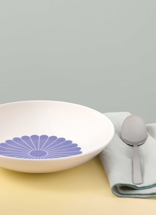 Villeroy & Boch Fleur diep bord 24 cm - voorkant 2 lichtblauw