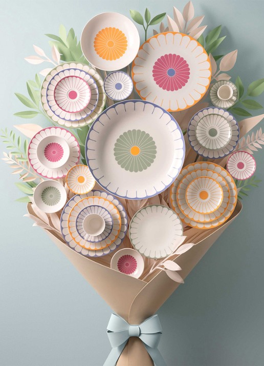 Villeroy & Boch Fleur koffieschotel 15 cm - detail 3 lichtblauw