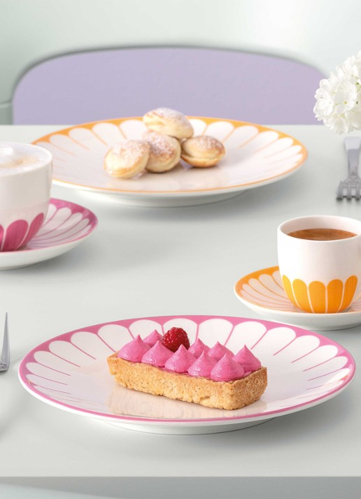 Villeroy & Boch Fleur ontbijtbord 21 cm - voorkant 3 roze