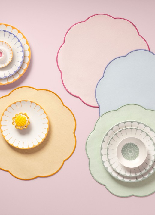 Villeroy & Boch Fleur placemat 40 cm - voorkant 2 geel