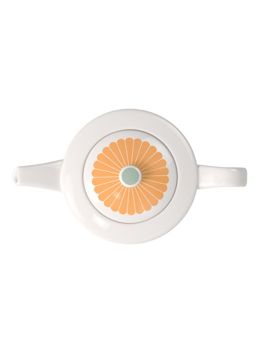 Villeroy & Boch Fleur theepot  - voorkant 4 donkerroze