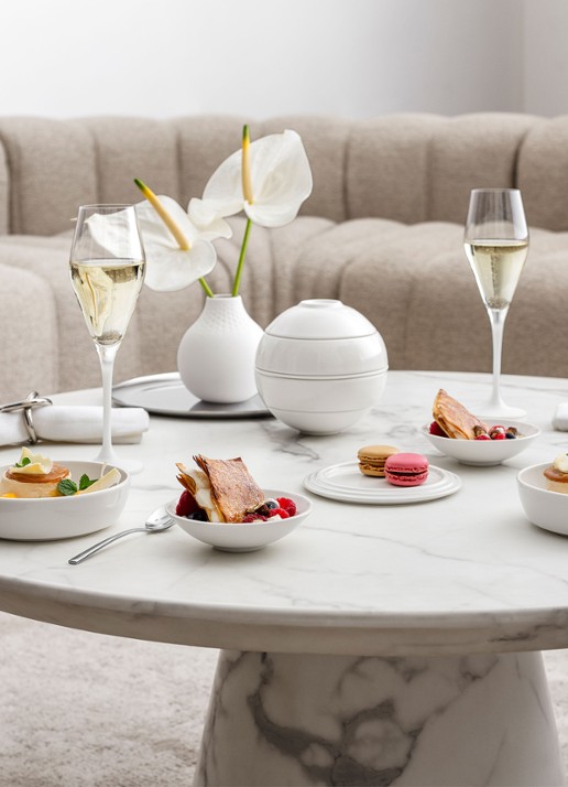 Villeroy & Boch Iconic La petite Boule serviesset 5-delig - voorkant 2 wit