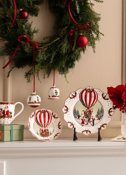 Villeroy & Boch Jaar-klokje 2026 kersthanger 6,9 cm - achterkant 3 rood