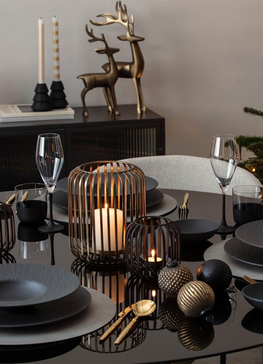 Villeroy & Boch Kerstbal 8 cm set van 3 - achterkant 3 zwart