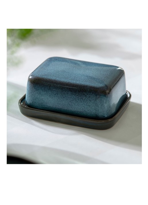 Villeroy & Boch Lave botervloot 15 x 12 cm - voorkant 2 staalblauw