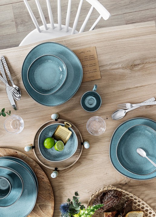 Villeroy & Boch Lave Glacé ontbijtbord 23,5 x 23 cm - voorkant 4 turquoise