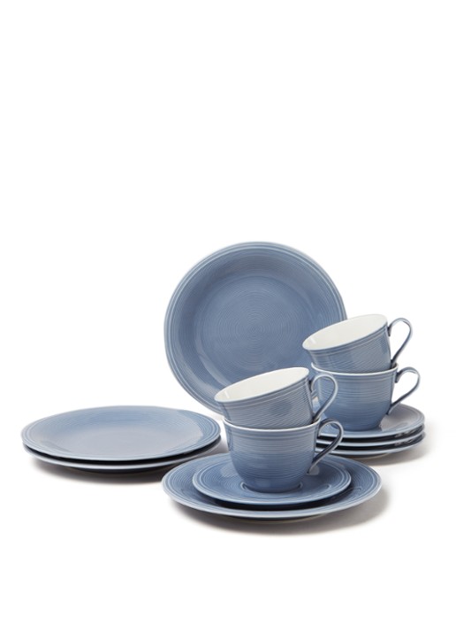 Villeroy & Boch Like Color Loop serviesset 12-delig - voorkant staalblauw