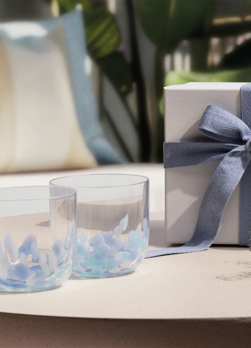 Villeroy & Boch Like Confetti waterglas set van 2 - voorkant 3 aquablauw