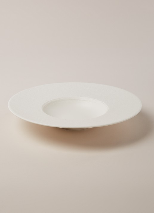 Villeroy & Boch Manufacture Rock Blanc diep bord 28 cm - voorkant 2 gebroken wit