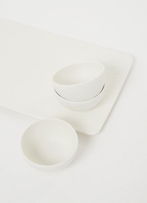 Villeroy & Boch Manufacture Rock Blanc serveerschaal 4-delig - detail 3 gebroken wit
