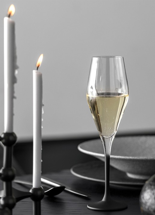 Villeroy & Boch Manufacture Rock champagneglas 26 cl set van 4 - achterkant zwart