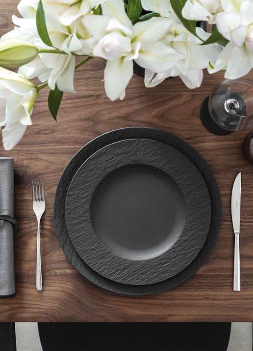 Villeroy & Boch Manufacture Rock dinerbord 27 cm - voorkant 2 donkergrijs