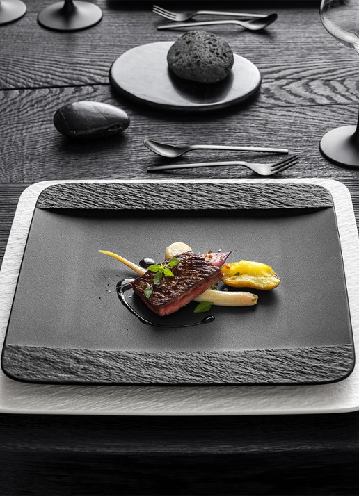 Villeroy & Boch Manufacture Rock dinerbord 28 cm  - detail 2 antraciet