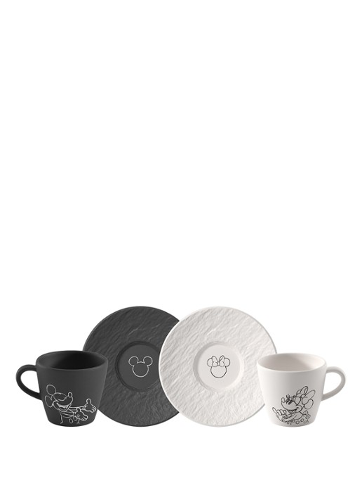 Villeroy & Boch Manufacture Rock - Mickey Mouse espressokopje met schotel 4-delig