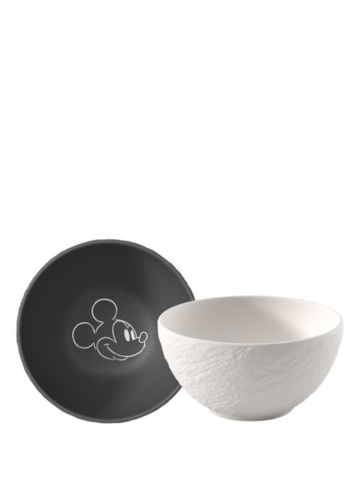 Villeroy & Boch Manufacture Rock - Mickey Mouse kom 14 cm set van 2