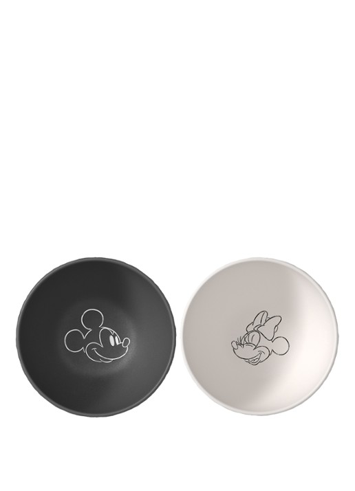 Villeroy & Boch Manufacture Rock - Mickey Mouse kom 14 cm set van 2 - voorkant 3 zwart