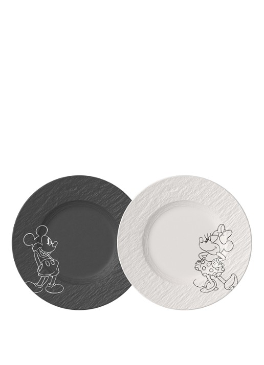 Villeroy & Boch Manufacture Rock - Mickey Mouse ontbijt-/gebaksbordje 22 cm set van 2