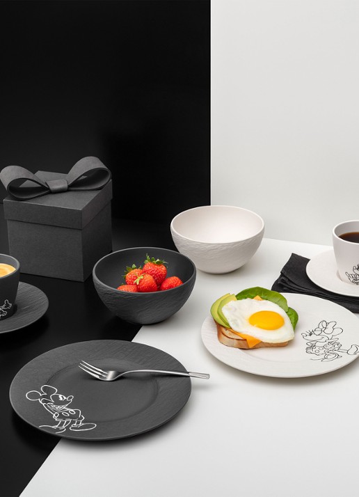 Villeroy & Boch Manufacture Rock - Mickey Mouse serviesset 8-delig - achterkant 4 zwart