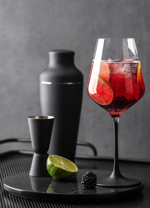 Villeroy & Boch Manufacture Rock rode wijnglas 47 cl set van 4  - achterkant zwart