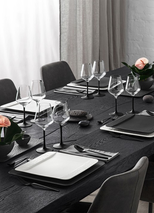 Villeroy & Boch Manufacture Rock rode wijnglas 47 cl set van 4  - detail 3 zwart
