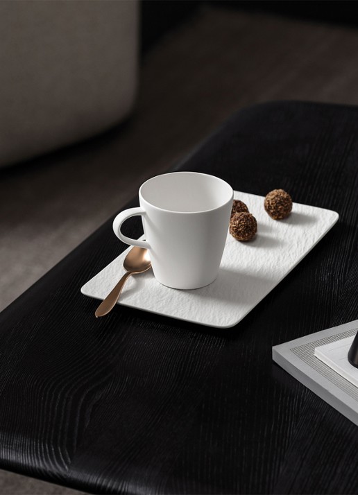 Villeroy & Boch Manufacture Rock serveerplank van porselein 35 x 18 cm - achterkant 5 gebroken wit