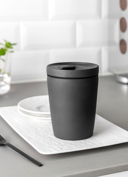Villeroy & Boch Manufacture Rock To Go koffiebeker 29 cl - achterkant donkergrijs