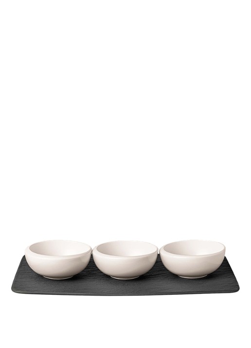 Villeroy & Boch NewMoon dipschaalset met serveerplank 4-delig