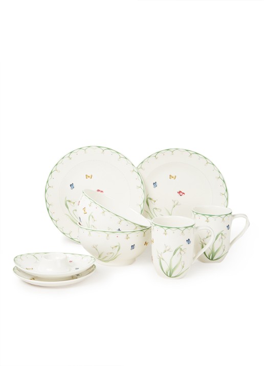 Villeroy & Boch Pasen Colourful Spring ontbijt serviesset 8-delig - voorkant 2 lindegroen