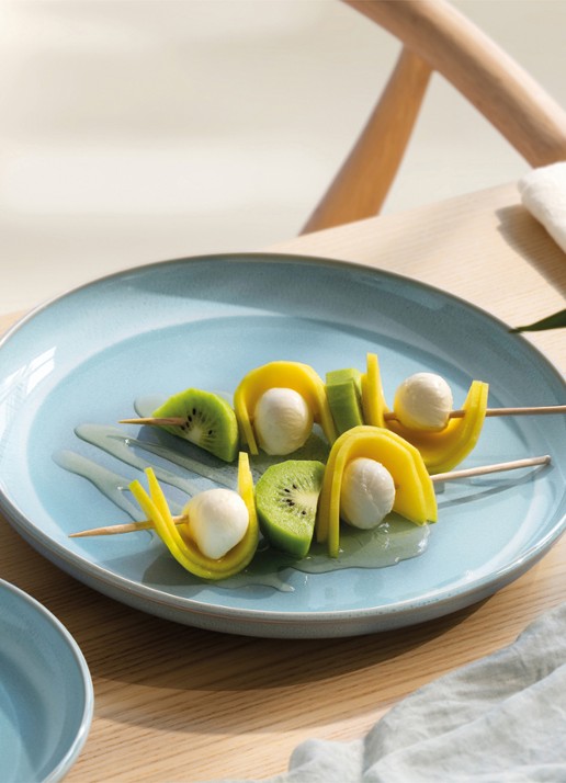 Villeroy & Boch Perlemor ontbijtbord 24 cm - voorkant 3 aquablauw
