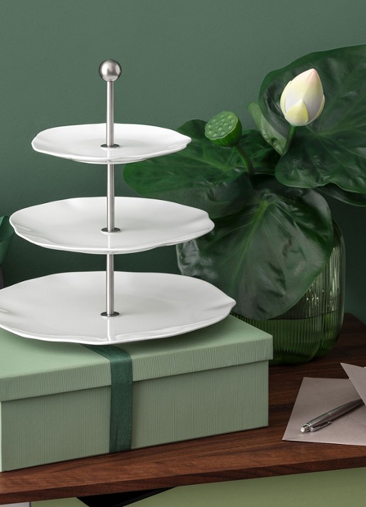 Villeroy & Boch Pura etagère 27 cm - voorkant 3 gebroken wit