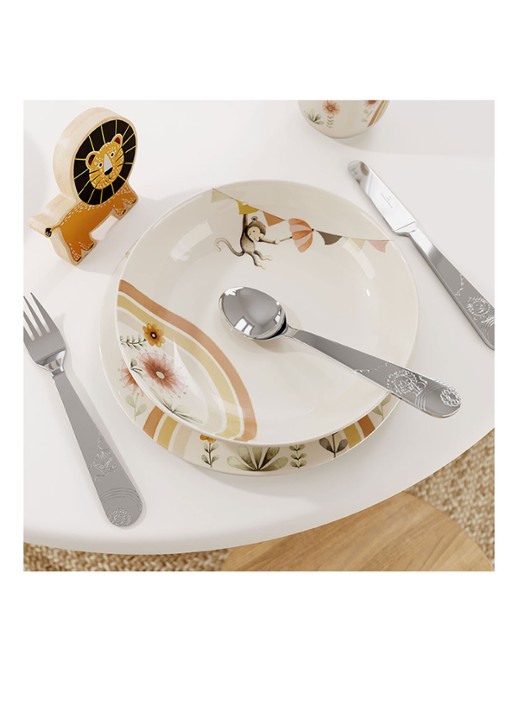 Villeroy & Boch Roar Like a Lion Kinderbestek 4-delig - voorkant 2 zilver