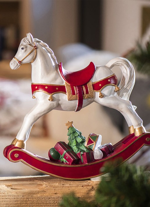 Villeroy & Boch Schaukelpferd XL 32,8x10,8x32, - achterkant rood