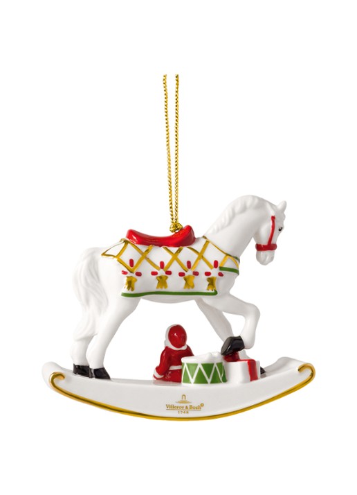Villeroy & Boch Schommelpaard 2026 kersthanger 8,9 cm - voorkant 5 rood