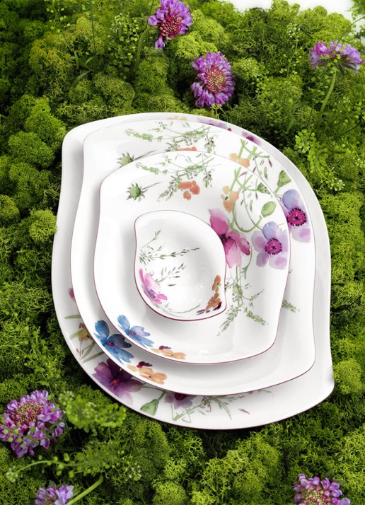 Villeroy & Boch Serveerschaal met bloemenmotief 34 cm - achterkant 3 gebroken wit
