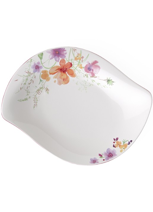 Villeroy & Boch Serveerschaal met bloemenmotief 34 cm - voorkant 2 gebroken wit