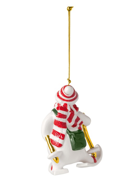 Villeroy & Boch Sneeuwpop 2026 kersthanger 10 cm - voorkant 2 wit