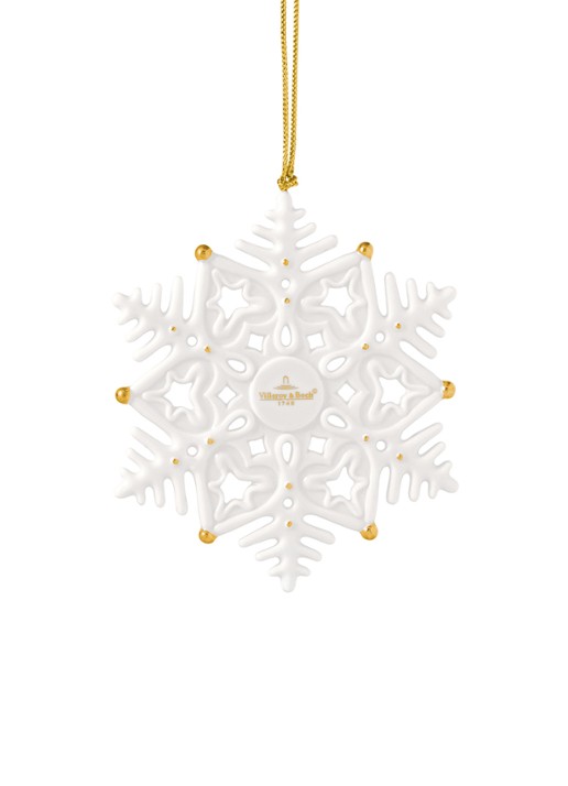 Villeroy & Boch Sneeuwvlok 2025 kersthanger 9,1 cm - voorkant 2 wit
