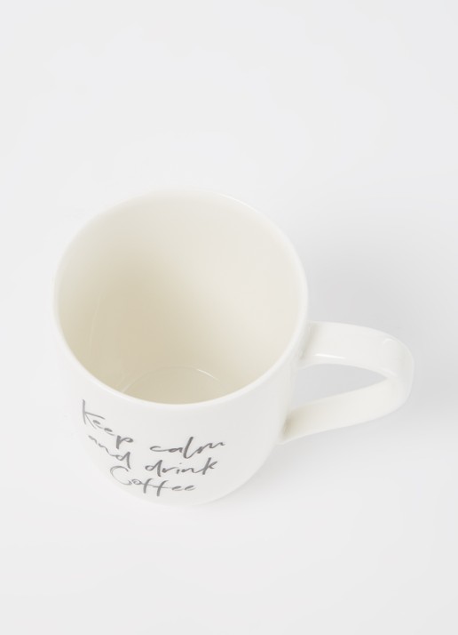 Villeroy & Boch Statement Keep Calm And Drink Coffee kopje 34 cl - detail 3 gebroken wit