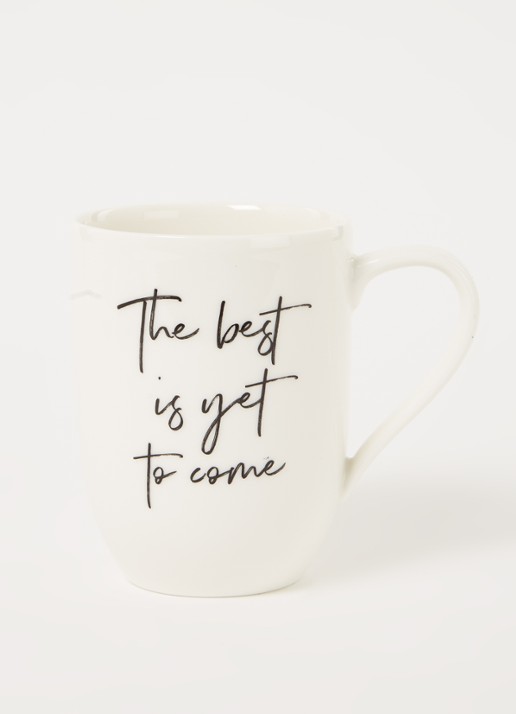 Villeroy & Boch Statement The Best Is Yet To Come kopje 34 cl - voorkant 2 gebroken wit
