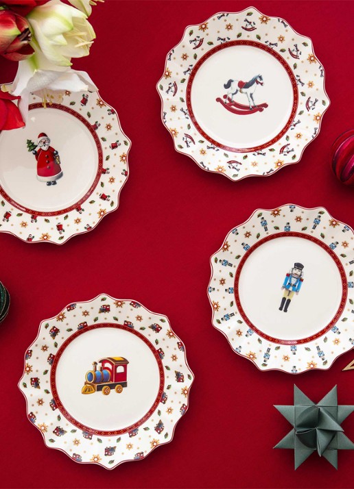 Villeroy & Boch Toy's Delight dinerbord 24,4 cm set van 4 - voorkant 3 gebroken wit