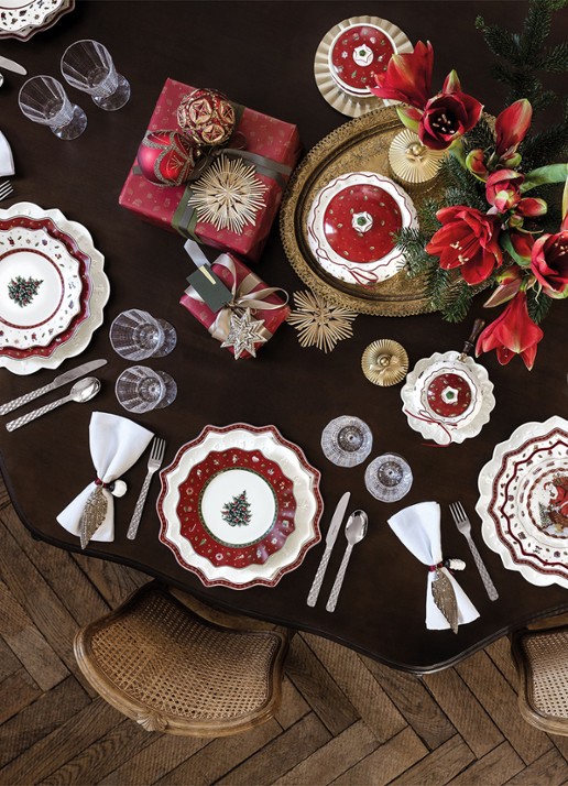 Villeroy & Boch Toy's Delight Kerst Bordenset 8-delig - detail gebroken wit