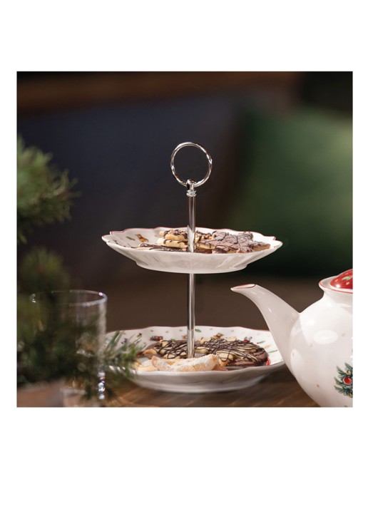 Villeroy & Boch Toy's Delight Kerst etagère 24 cm - detail 4 gebroken wit
